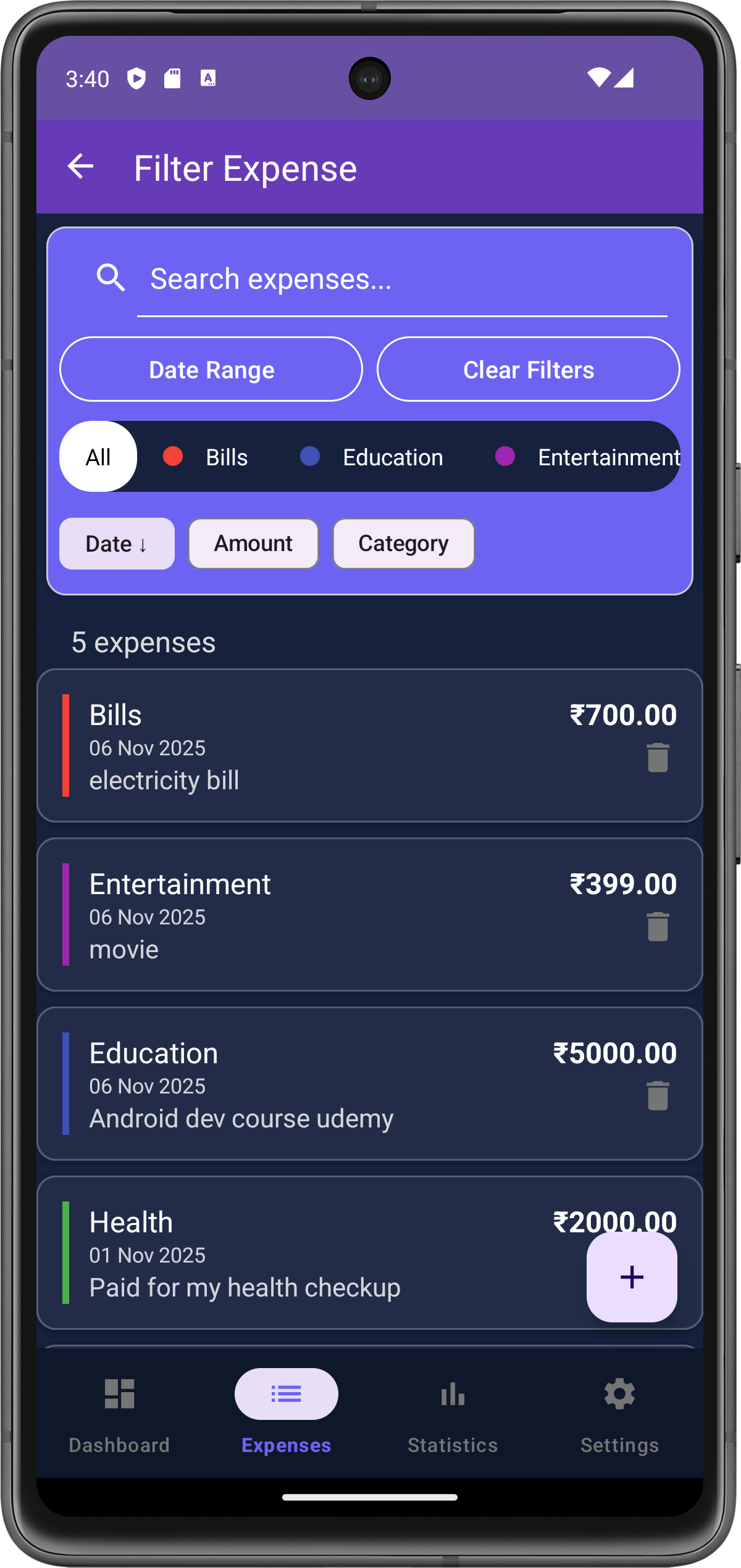 ExpenceTracker App Screenshot 2