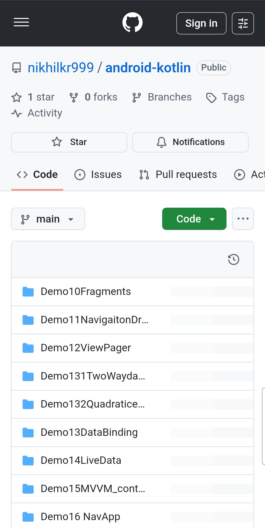 Github Search App Screenshot 1